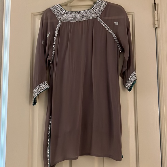 Beautiful Lavender Indian Style Tunic Size Large - Picture 3 of 7
